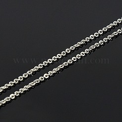 変色防止ロジウムメッキ925スターリングシルバーネックレス  アズキチェーン  スプリングリングの留め金と  プラチナ  18インチ（45.7cm）  1.8mm&nbsp;STER-M034-33B