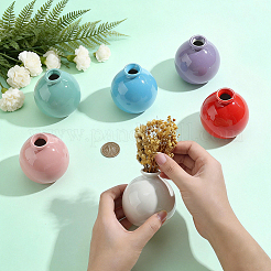 6Pcs 6 Colors Mini Ceramic Floral Vases for Home Decor&nbsp;BOTT-NB0001-07