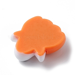 ハロウィーン不透明樹脂カボション  ダークオレンジ  カボチャ模様  26.5x22.5x8.5mm&nbsp;CRES-B010-01A-09