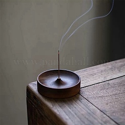 黒クルミの香炉  ホームオフィス茶屋禅仏教用品  フラットラウンド  ココナッツブラウン  91x20.5mm&nbsp;AJEW-CN0006-26