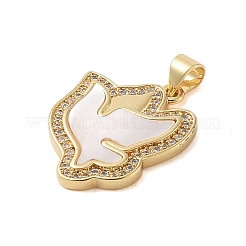 Brass Micro Pave Clear Cubic Zirconia Pendants&nbsp;KK-I712-29G