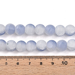 クラックガラスビーズ連売り  ラウンド  ツートン  艶消し  ミディアムスレートブルー  9.5~10x8.5~9.5mm  穴：1.4mm  約88~90個/連  30.71~31.50インチ（78~80cm）&nbsp;GLAA-N009-10mm-07