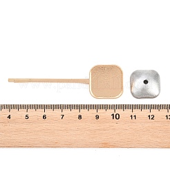 合金ヘアボビーピンパーツ  プラチナ·ゴールデン  正方形  プラチナ·ゴールデン  67x19.5x10mm&nbsp;FIND-G112-01D