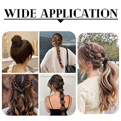 ポリエステル製ヘアアクセサリー10個  サテンの伸縮性のあるヘアタイ  ポニーテールホルダー シュシュ  ミックスカラー  60x14mm  内径：40mm&nbsp;OHAR-TAD0001-03