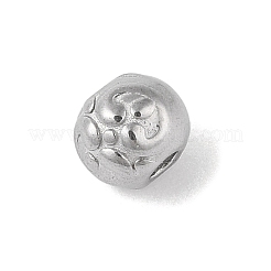 304ステンレススチールビーズ  ラウンド  ステンレス鋼色  5x6x6mm  穴：1.8mm&nbsp;STAS-M071-01A-P