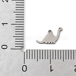 ステンレススチールチャーム201個  レーザー切断  恐竜チャーム  変色防止  ステンレス鋼色  6.5x11x1mm  穴：1mm&nbsp;STAS-S174-17P