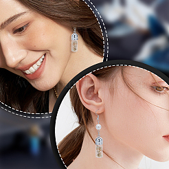 10 個 5 スタイルのガラスペンダント  ゴデルンとシルバーのアクリルファインディング付き  透明  30.5~43.5x11~11.5mm  穴：2~2.5mm  2個/スタイル&nbsp;GLAA-NB0001-76