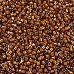 MIYUKIデリカビーズ  シリンダー  日本製シードビーズ  11/0  （db1779)白裏地ダークトパーズab  1.3x1.6mm  穴：0.8mm  約2000PCS /ボトル  10 G /ボトル&nbsp;SEED-JP0008-DB1779
