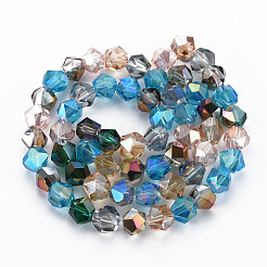 Electroplate Transparent Glass Beads Strands&nbsp;EGLA-T008-21