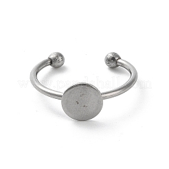 Non-Tarnish Adjustable 304 Stainless Steel Finger Rings Components&nbsp;STAS-K278-04B-P
