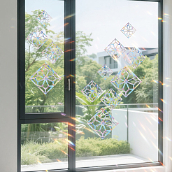 塩ビ自己粘着ステッカー  窓用  花  300x220mm  ステッカー：5~10x5~10センチ&nbsp;STIC-WH20010-20B