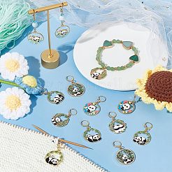 Alloy Enamel Panda Pendant Stitch Markers&nbsp;HJEW-AB00267