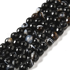 Natural Black Agate Beads Strands&nbsp;G-A246-8mm-04