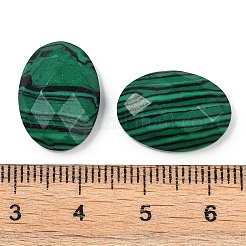 合成マラカイトカボション  多面カット  オーバル  18x13x6mm&nbsp;G-G760-A14