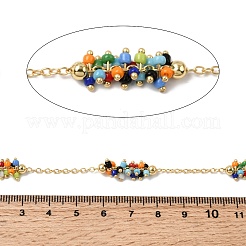 Handmade Glass Seed Beaded Cluster Chains&nbsp;CHC-K017-06G
