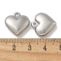 変色防止304ステンレススチールペンダント  ハートチャーム  ステンレス鋼色  16.5x16.5x5.5mm  穴：1.2mm&nbsp;STAS-Q334-21P