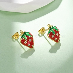 Brass Micro Pave Cubic Zirconia Stud Earrings&nbsp;EJEW-D322-05G-01