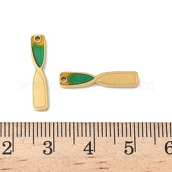 304ステンレススチールエナメルペンダント  イオンプレーティング（ip）  砂時計  18KGP本金メッキ  20x4x1.5mm  穴：1.2mm&nbsp;STAS-I351-15G