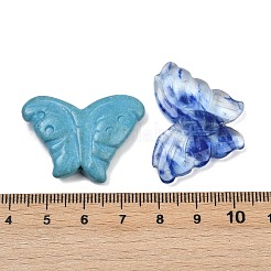 天然および合成混合宝石彫刻ビーズ  蝶  染めと未染色の混合  21~28x33~40x4~8mm  穴：1~1.5mm&nbsp;G-G202-01