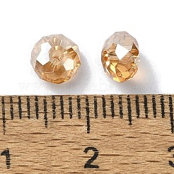 Ab色のメッキガラスビーズ  ファセットロンデル  ミックスカラー  6x4mm  穴：1.4mm&nbsp;EGLA-P059-03A-AB