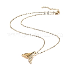 Brass Micro Pave Cubic Zirconia Pendant Necklaces&nbsp;X-NJEW-H100-03G