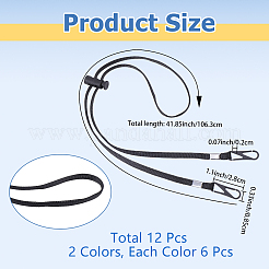 12Pcs 2 Colors Polyester Hat Flexible Removable Chin Cord&nbsp;AJEW-CP0010-13
