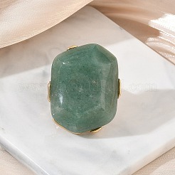 Natural Green Aventurine & Alloy Finger Rings for Women&nbsp;RJEW-G375-01G-02