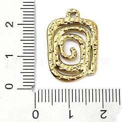 イオンプレーティング（IP）304ステンレスペンダント  18KGP本金メッキ  長方形  23x16x2mm  穴：1.5mm&nbsp;STAS-B058-10G-02