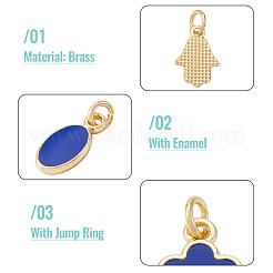 21Pcs 7 Styles Brass Enamel Charms&nbsp;KK-TA0003-19C