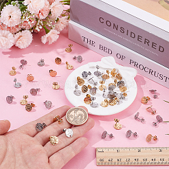 60Pcs 2 Colors Ion Plating(IP) 304 Stainless Steel Stud Earring Findings&nbsp;STAS-ME0001-45