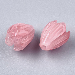 合成サンゴビーズ  染め  花  ライトコーラル  8.5x7mm  穴：1mm&nbsp;X-CORA-S026-20A