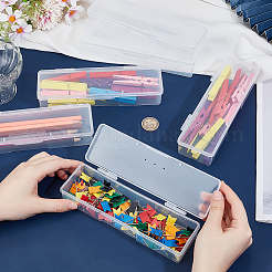 Translucent Plastic Mini Tool Storage Boxes with Hinged Lid&nbsp;CON-WH0086-168