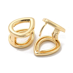 女性のための真鍮のフープピアス  中空の涙  ライトゴールド  16x13mm&nbsp;EJEW-E295-30KCG