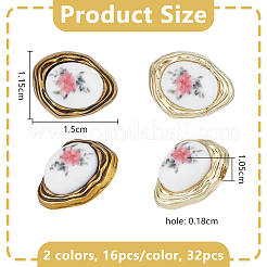 32Pcs 2 Colors Alloy Buttons&nbsp;FIND-OC0013-32