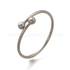 女性用304ステンレススチールオープンカフリング  ステンレス鋼色  1.2mm  内径：18mm&nbsp;RJEW-F170-03P-05