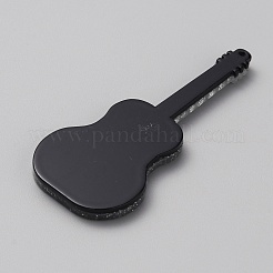 グリッターパウダー入りアクリル製大型ペンダント  ギター  銀  60x25.5x3.8mm  穴：1.2mm&nbsp;MACR-TAC0003-06F