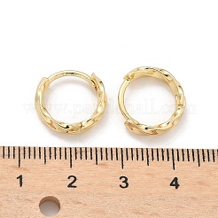 真鍮ツイストフープピアス  ラックめっき  長持ちメッキ  カドミウムフリー＆鉛フリー  18KGP本金メッキ  14x3.5mm&nbsp;EJEW-Z102-39G