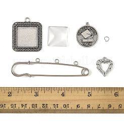 DIY Square Alloy Commemorative Photo Pendants Making Kits&nbsp;DIY-FS0009-22