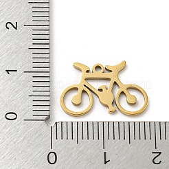 ステンレスペンダント201個  レーザー切断  ゴールドカラー  自転車  11x17x1mm  穴：1.2mm  5個/袋&nbsp;STAS-H188-03G-G