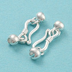 925純銀製のフッククラスプ  銀  クラスプ：12.5x6x2mm  ビーズ：6.5x4.5x4mm  穴：1.8mm  内径：3.5mm。&nbsp;STER-Q191-07A-S