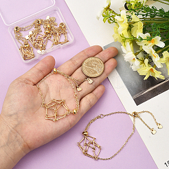 5Pcs Adjustable Braided Brass Macrame Pouch Cable Chain Slider Bracelet Making&nbsp;BJEW-BBC0001-17A