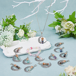 2 Sets Alloy Moon European Dangle Charms&nbsp;PALLOY-FI0001-03