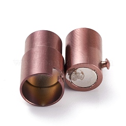 イオンプレーティング（IP）304ステンレススチールロックチューブマグネット留め具  コラム  赤銅鉱  18.5x9x8mm  穴：6mm&nbsp;STAS-G239-03R