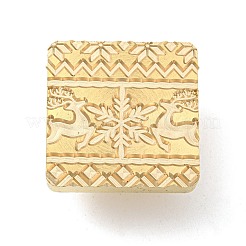 クリスマステーマのワックスシーリング真鍮スタンプヘッド  ワックスシーリングスタンプ用  ゴールドカラー  鹿  25x25x14.5mm  内径：7mm&nbsp;TOOL-R125-04B