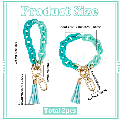 2Pcs Acrylic Cable Chain Bracelet Pendant Decorations&nbsp;AJEW-SC0003-71C