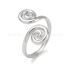 304ステンレススチールカフオープンリング  スパイラル  ステンレス鋼色  2~24mm  内径：19.4mm&nbsp;RJEW-D357-04P