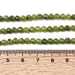 天然石グリーンジェイドビーズ連売り  多面カット  ラウンド  グレードA  4~4.5mm  穴：0.8mm  約94~104個/連  15.35''~15.55''（39~39.5センチメートル）&nbsp;G-P603-C-4mm-03A