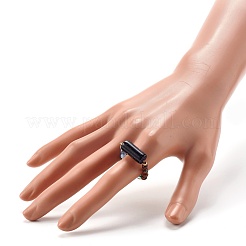 Mixed Stone Beads Finger Ring for Girl Women&nbsp;RJEW-JR00383
