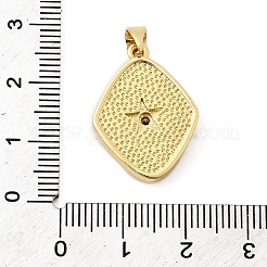 Brass Pave Cubic Zirconia Pendants&nbsp;KK-K302-16G