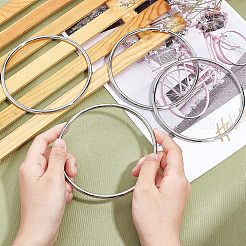 ラウンド/サーキュラーリングアイアンバッグハンドル  バッグストラップ交換用アクセサリー  DIYの財布のために  ハンドバッグクラフト  プラチナ  11x0.45cm  内径：10.15のCM&nbsp;LS-FIND-WH0003-97A